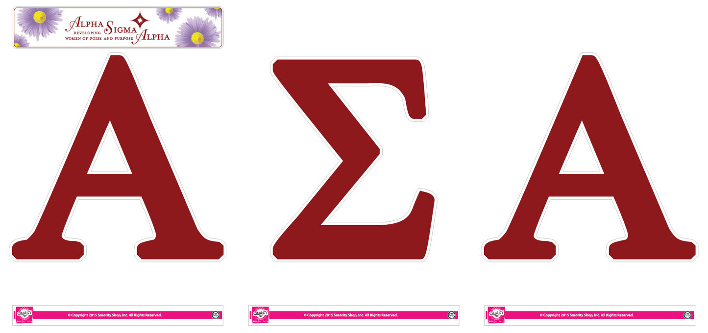 Alpha Sigma Alpha <br> Jumbo Letter Decals