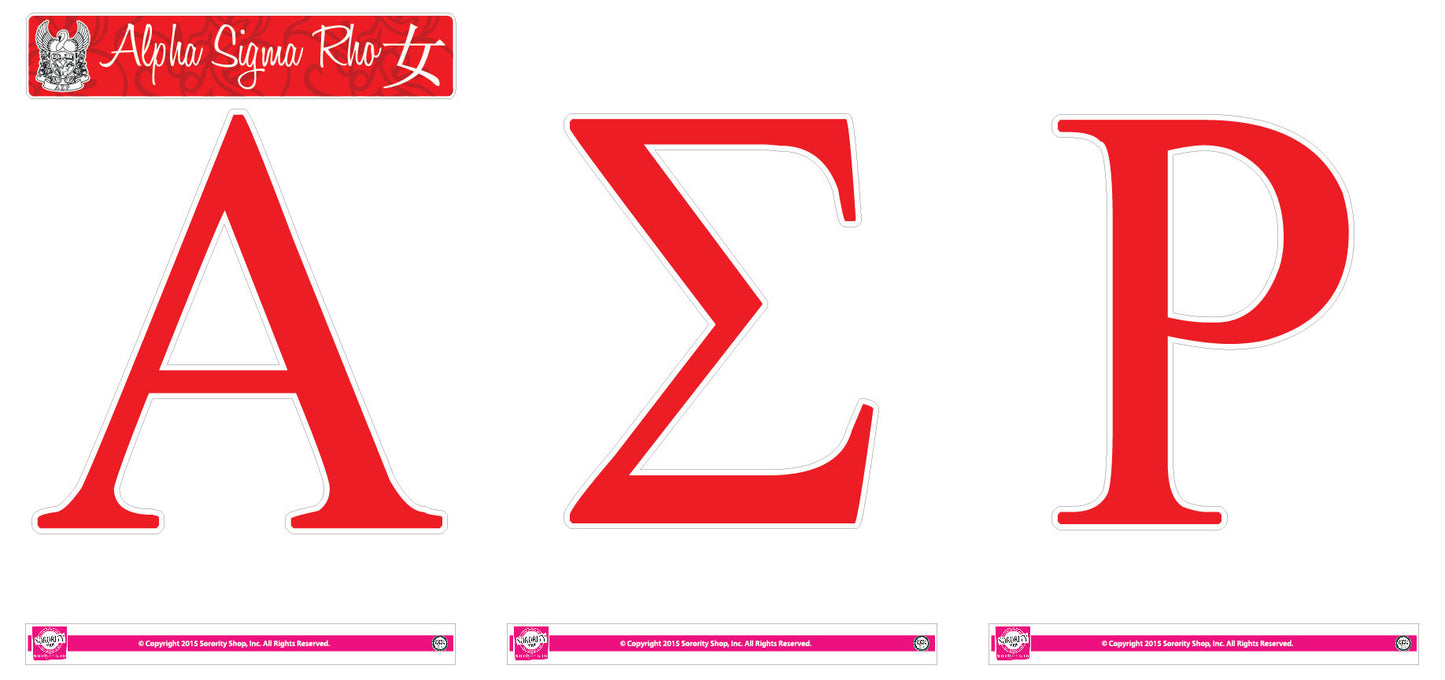 Alpha Sigma Rho <br> Jumbo Letter Decals