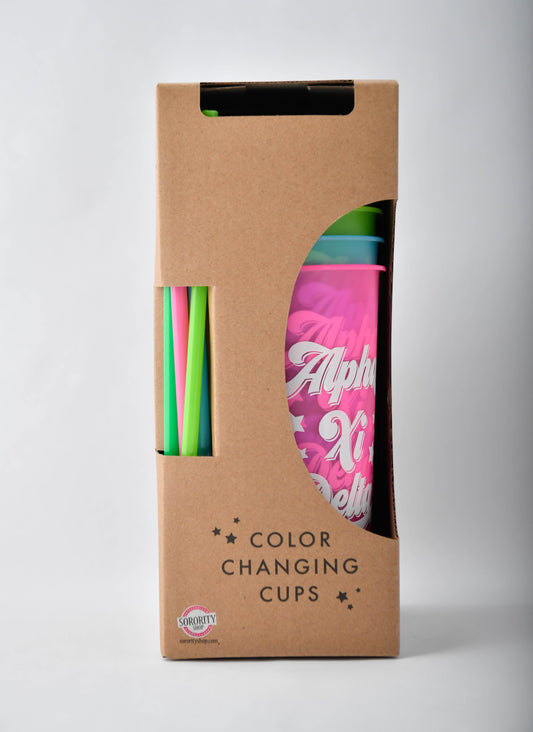 Alpha Xi Delta Color Changing Cups (Set of 4)