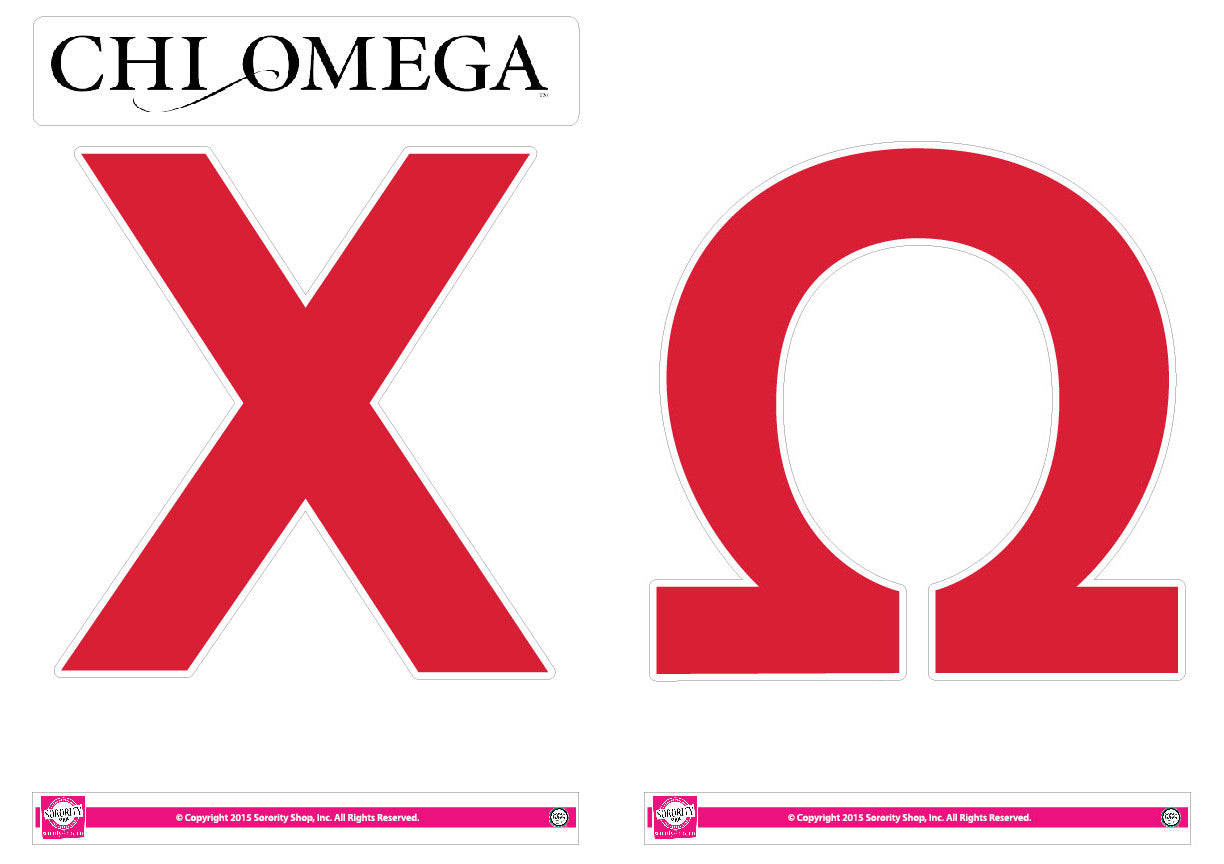 Chi Omega <br> Jumbo Letter Decals