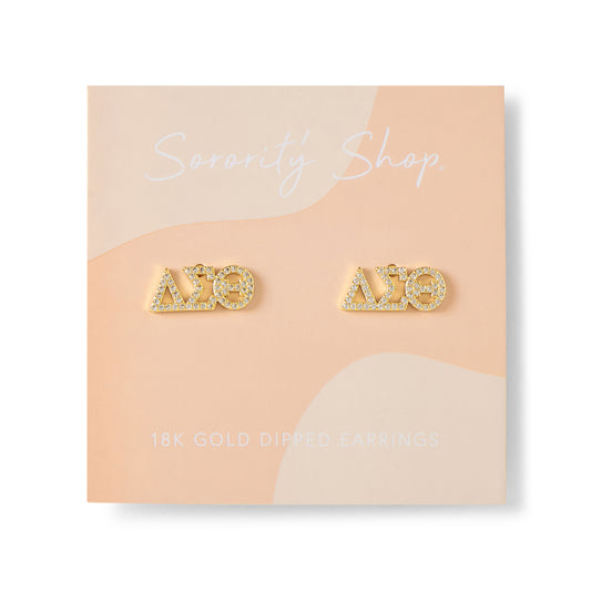 Delta Sigma Theta 18k Gold Plated Stud Earrings