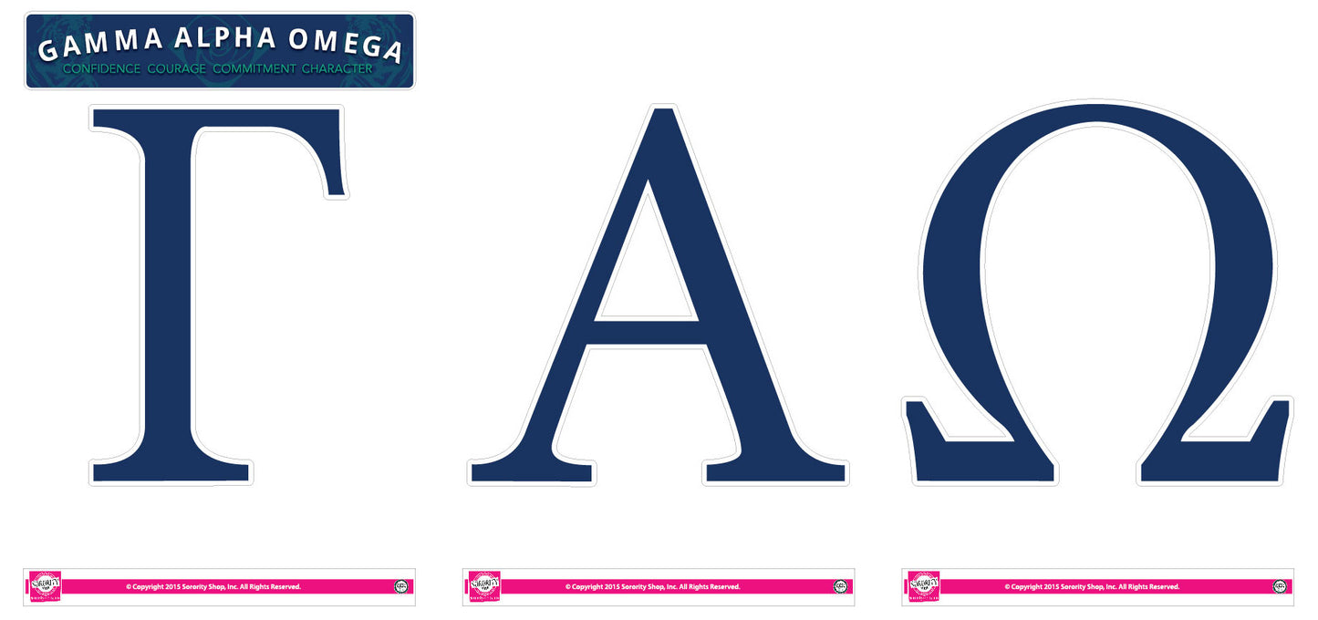 Gamma Alpha Omega <br> Jumbo Letter Decals
