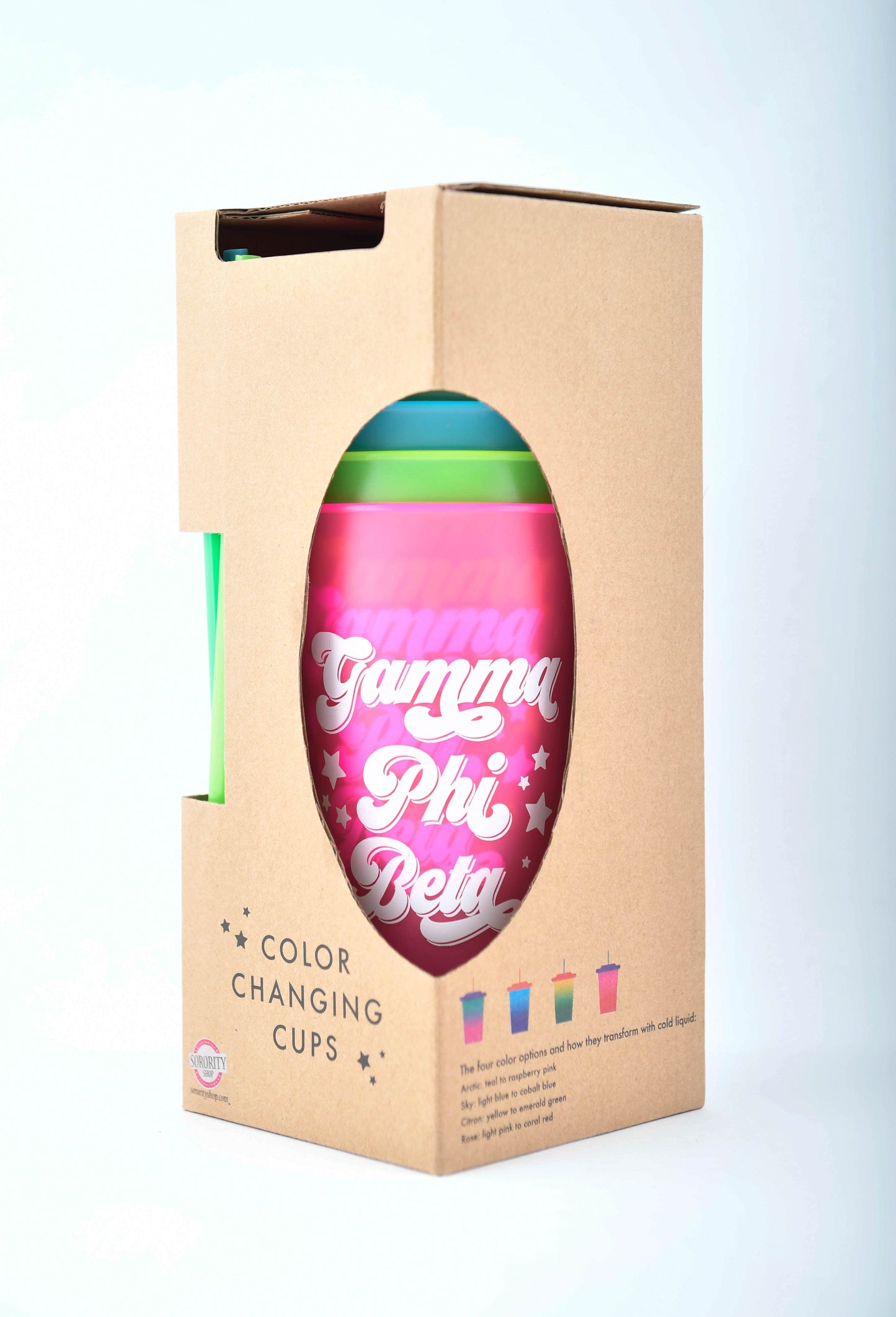 Gamma Phi Beta Color Changing Cups (Set of 4)