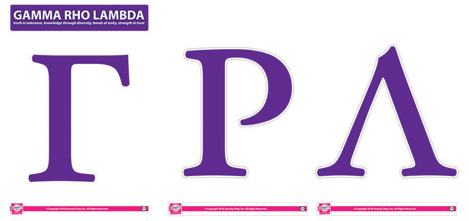 Gamma Rho Lambda - Stickers - Jumbo Letter Decals