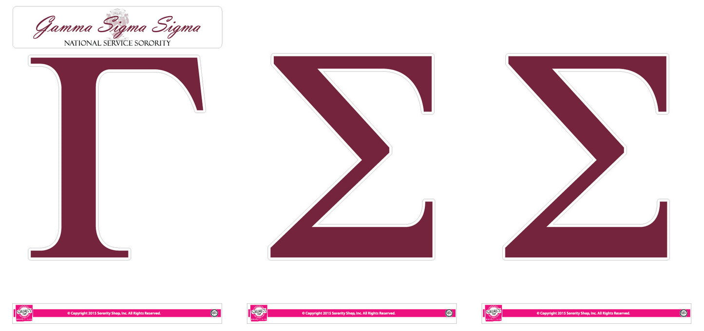 Gamma Sigma Sigma <br> Jumbo Letter Decals