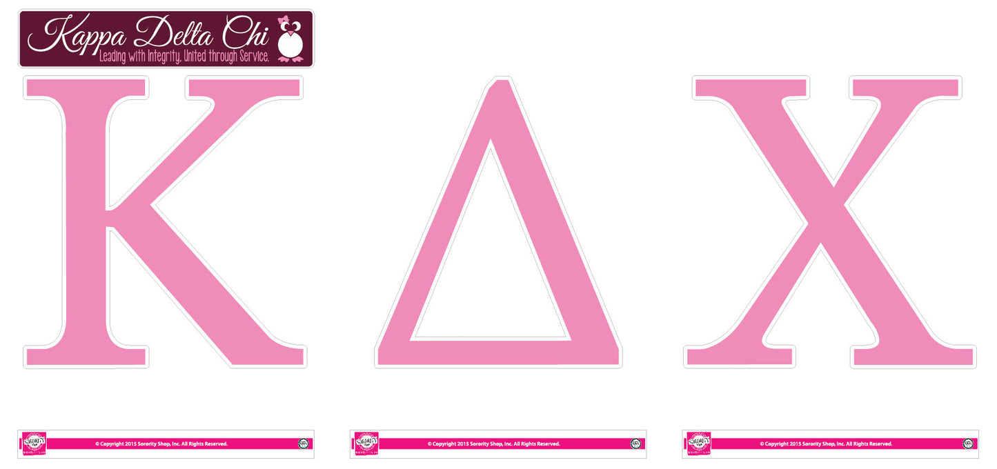 Kappa Delta Chi <br> Jumbo Letter Decals