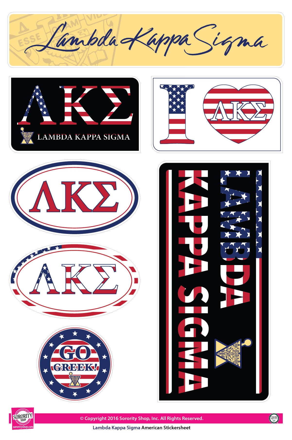 Lambda Kappa Sigma <br> American stickers