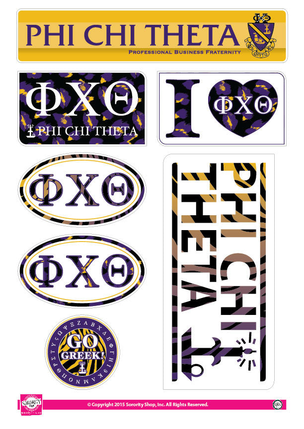 Phi Chi Theta <br> Animal Print Stickers