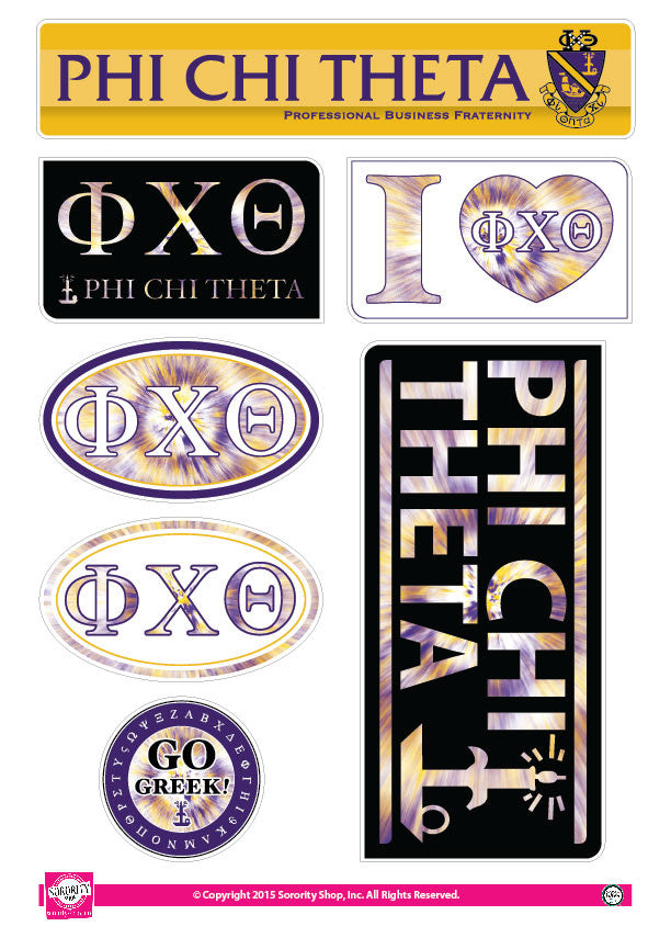 Phi Chi Theta <br> Tie Dye Stickers