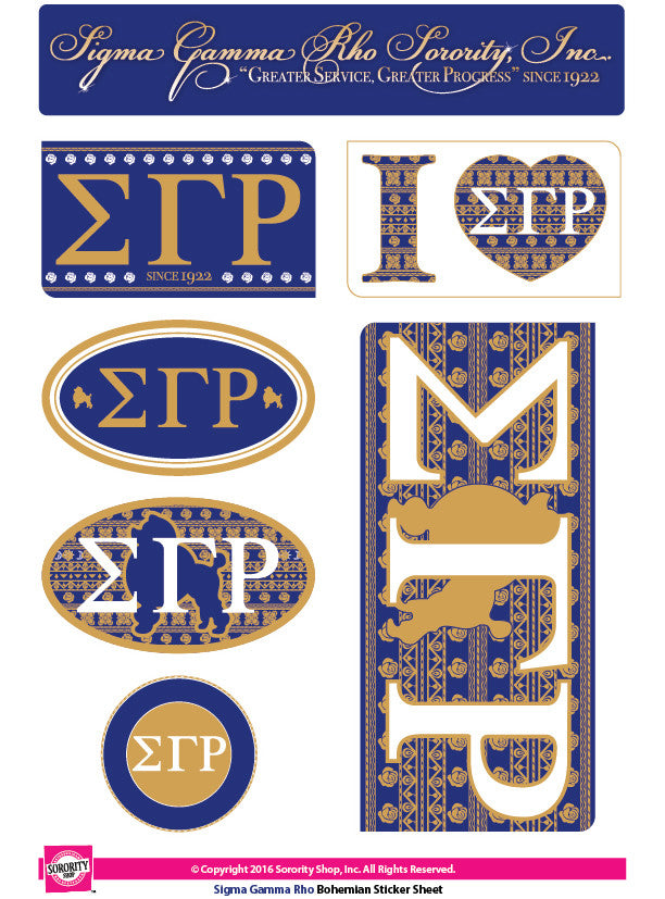 Sigma Gamma Rho <br>Bohemian Stickers