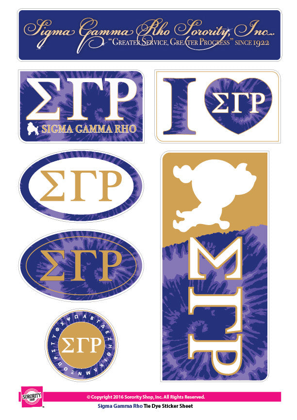 Sigma Gamma Rho <br>Tie Dye Stickers