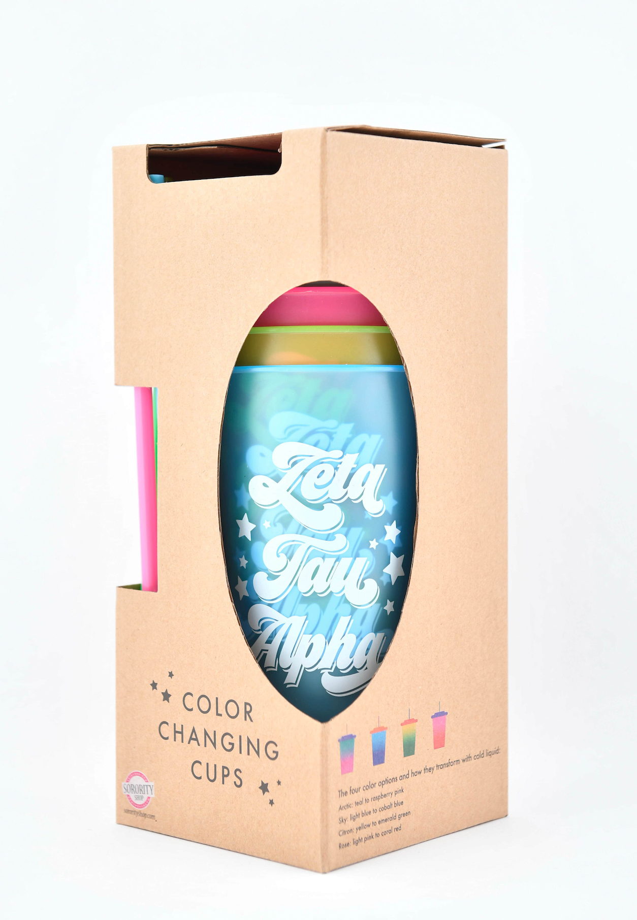 Zeta Tau Alpha Color Changing Cups (Set of 4)