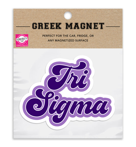 Sigma Sigma Sigma Retro Sorority Car Magnet Set of 2