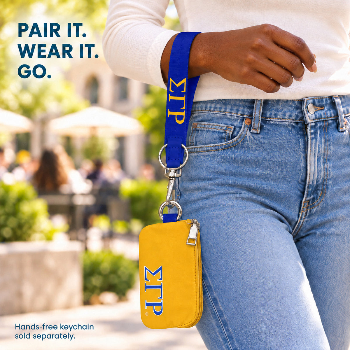 Sigma Gamma Rho Zipper Wallet Pouch with Keyring