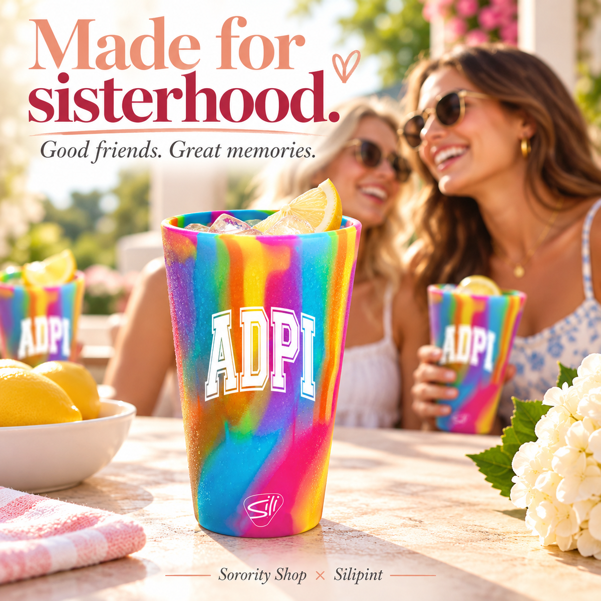 Sorority Shop x Silipint Alpha Delta Pi 16oz Silicone Cup