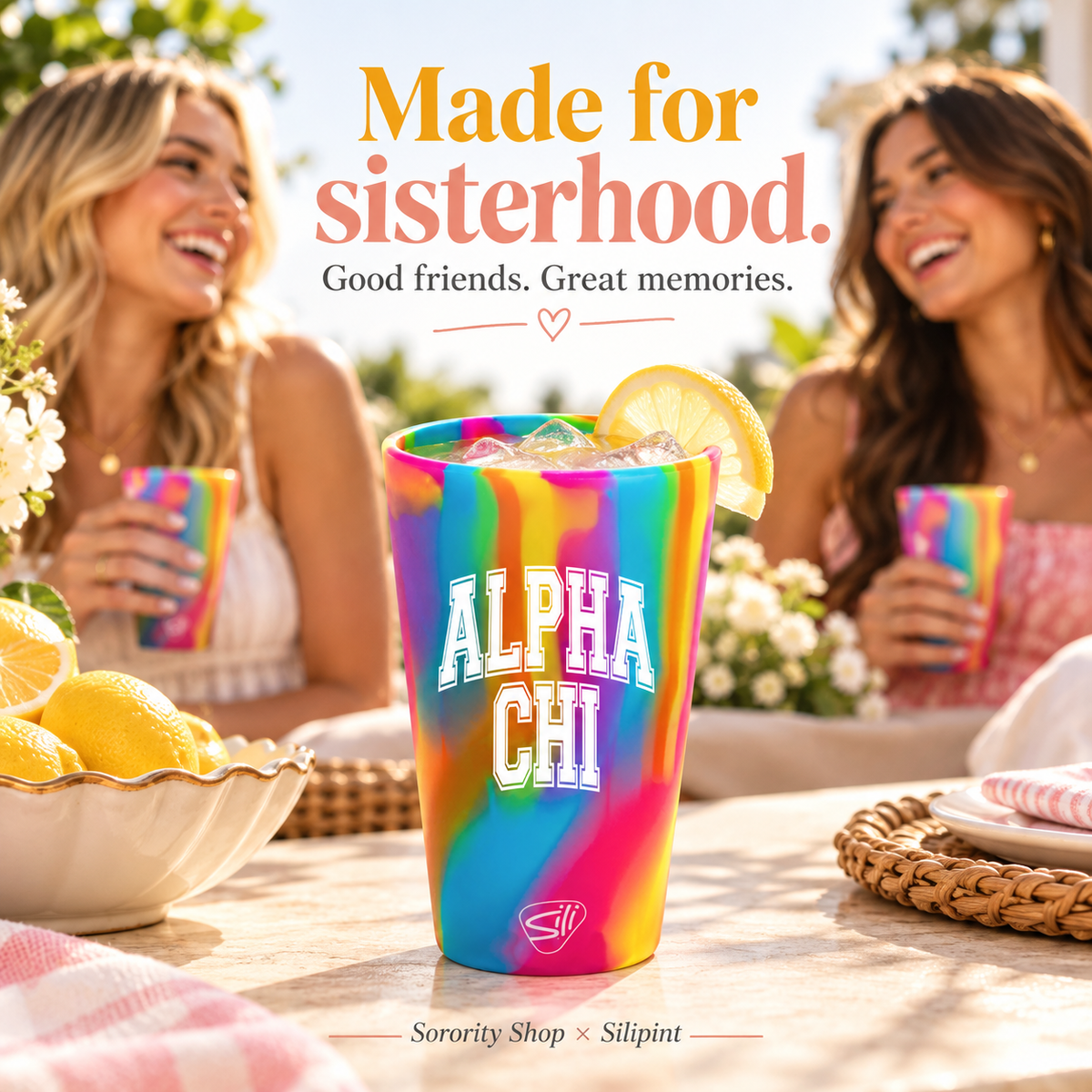 Sorority Shop x Silipint Alpha Chi Omega 16oz Silicone Cup