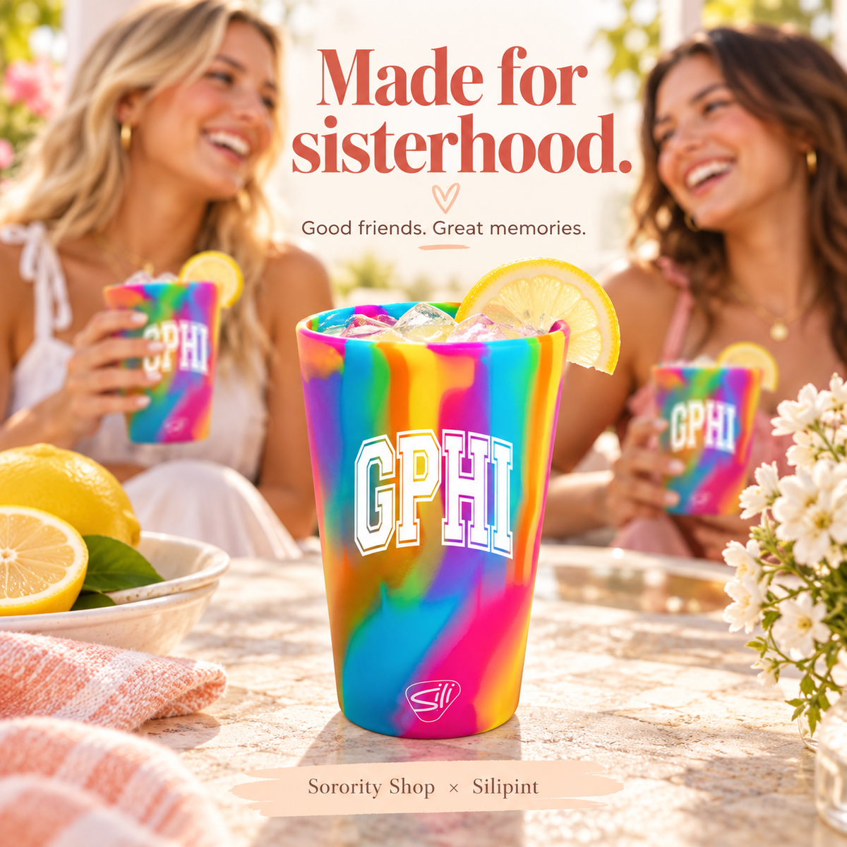 Sorority Shop x Silipint Gamma Phi Beta 16oz Silicone Cup