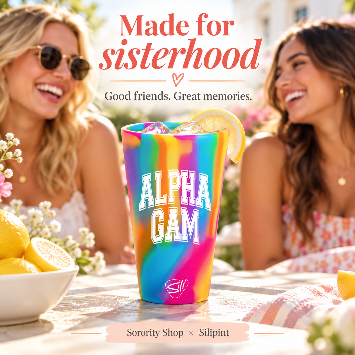 Sorority Shop x Silipint Alpha Gamma Delta 16oz Silicone Cup