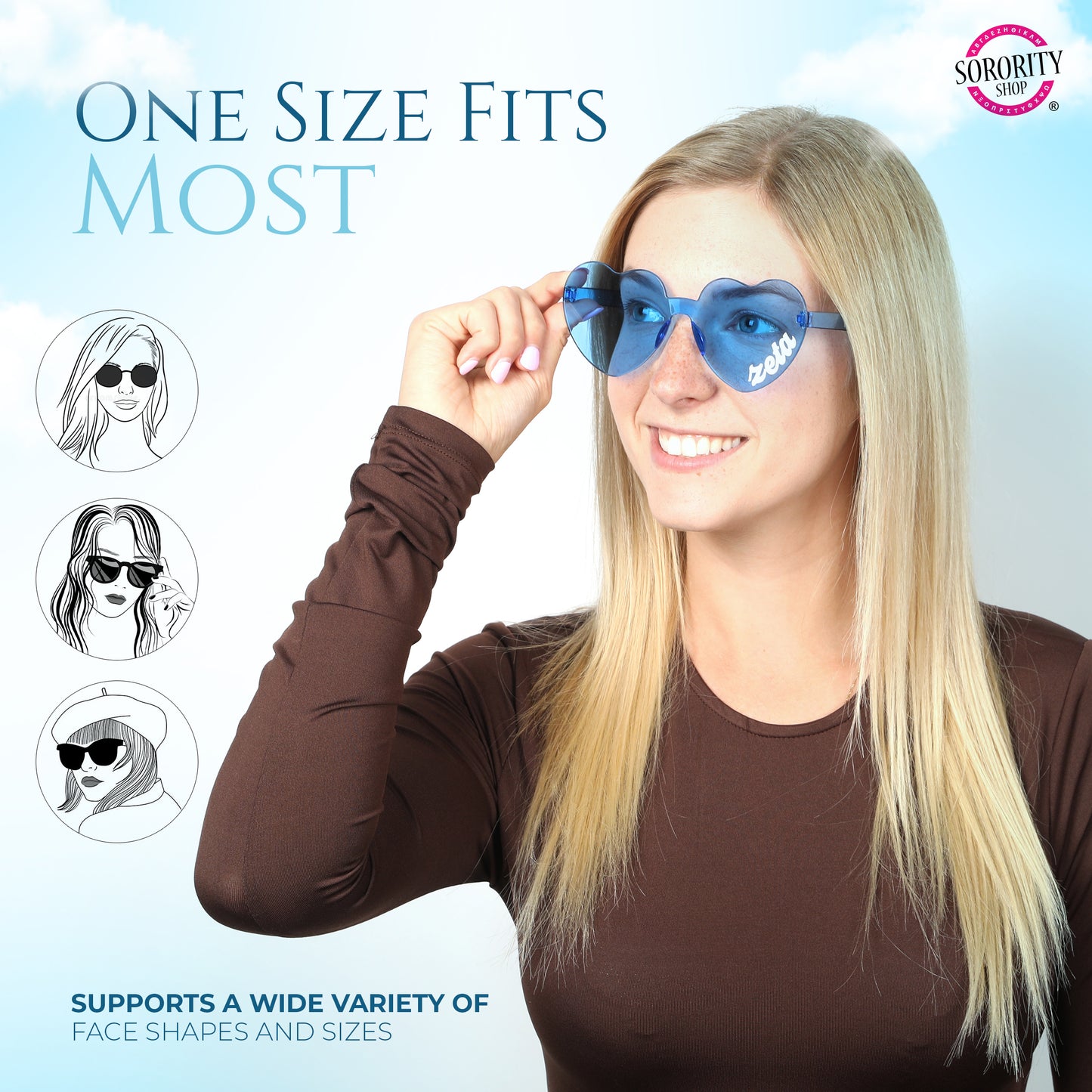 Gamma Rho Lambda Sunglasses - Heart Shaped