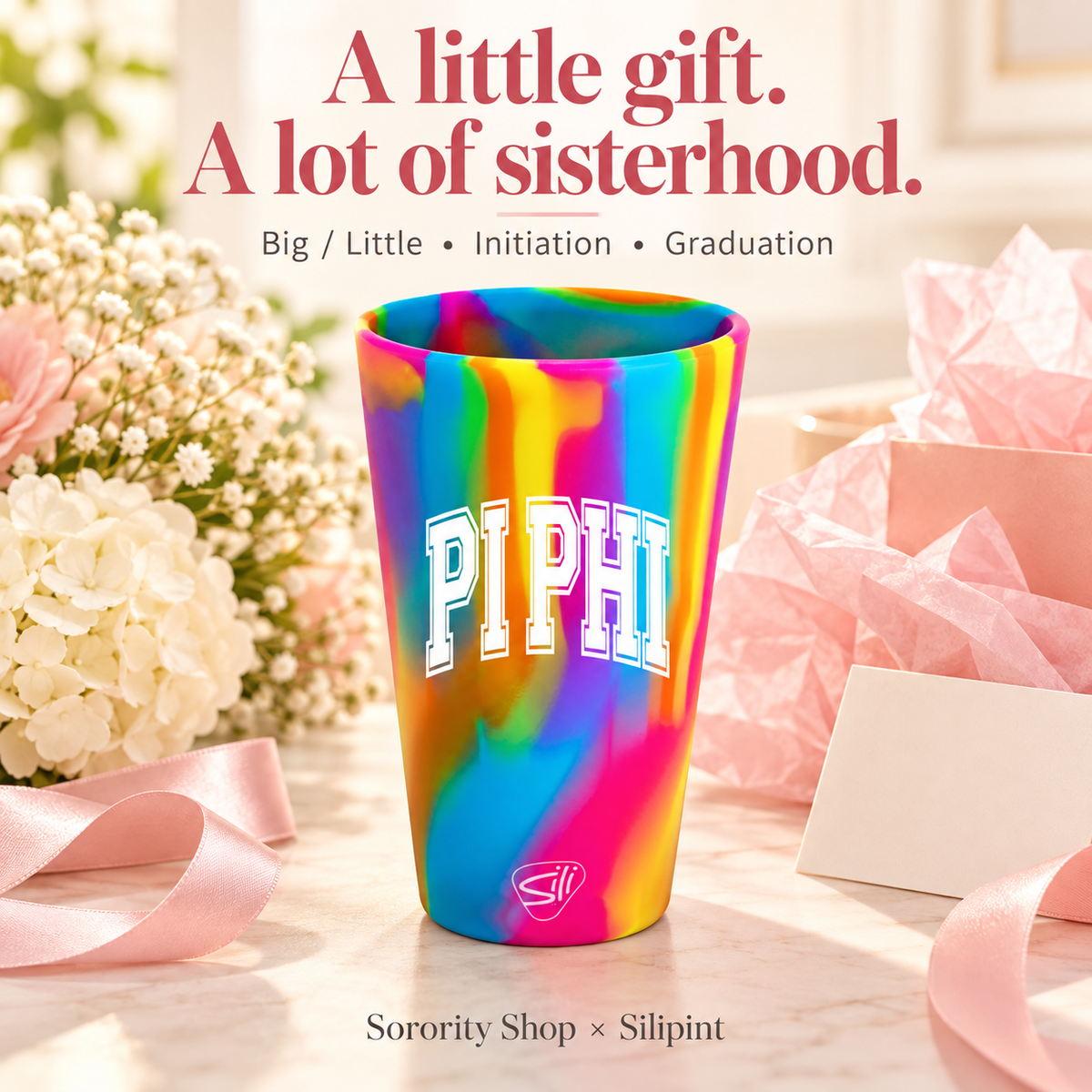 Sorority Shop x Silipint Pi Beta Phi 16oz Silicone Cup