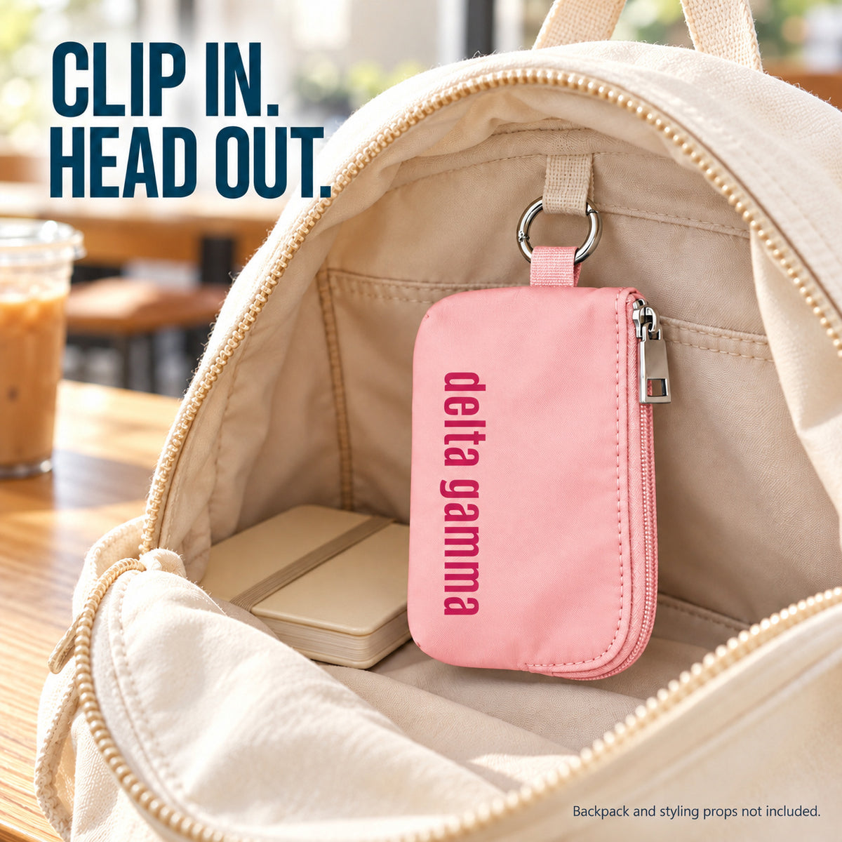 Delta Gamma Zipper Wallet Pouch with Keyring