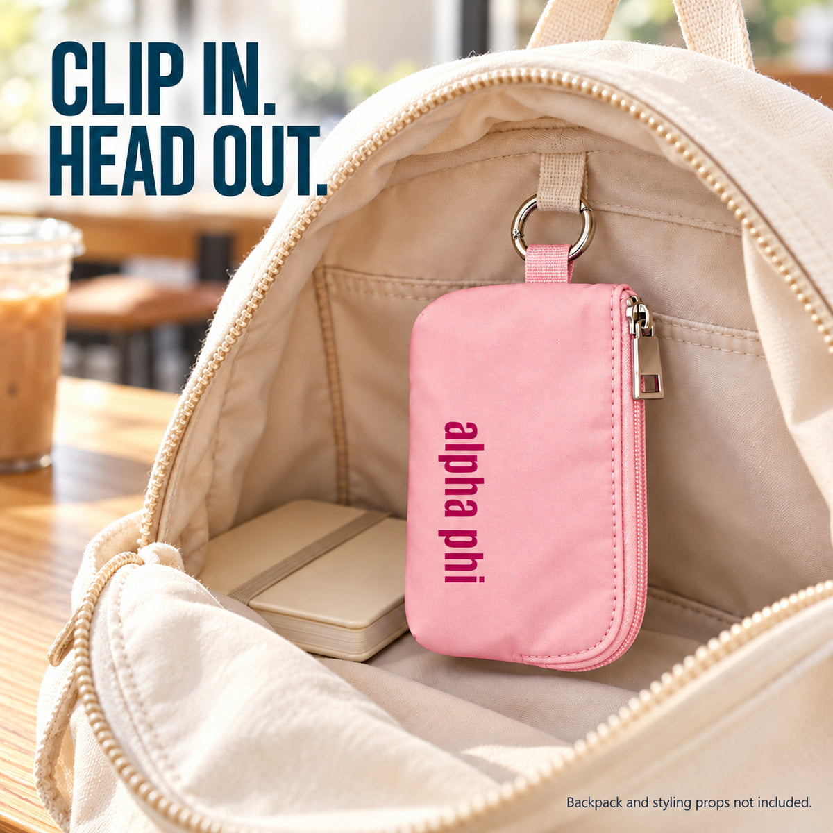 Alpha Phi Zipper Wallet Pouch with Keyring