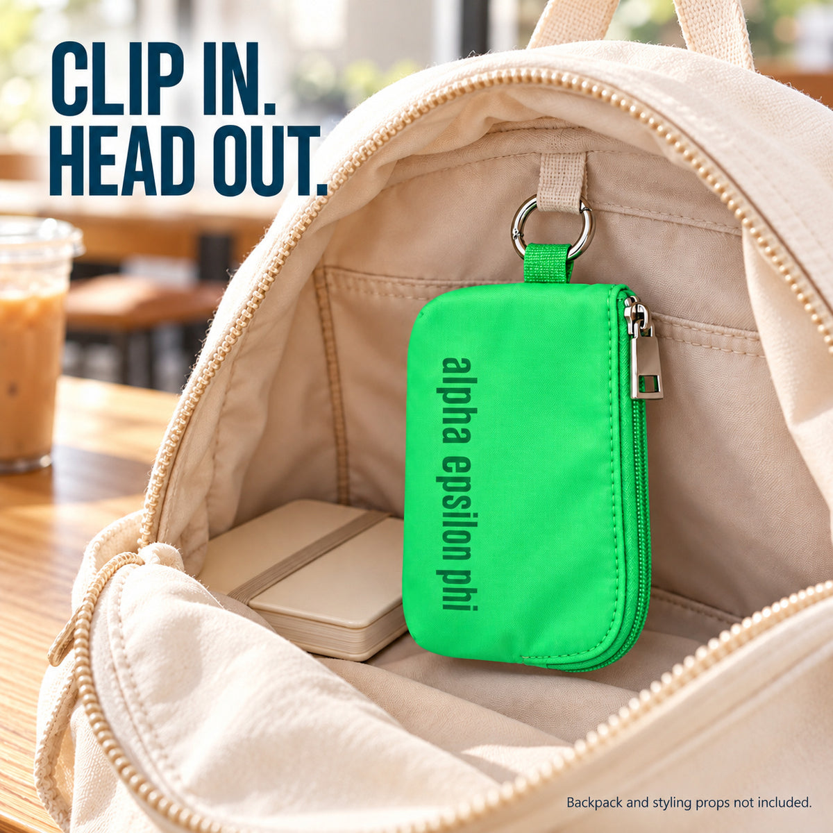 Alpha Epsilon Phi Zipper Wallet Pouch with Keyring