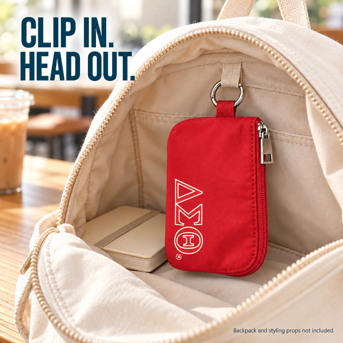 Delta Sigma Theta Zipper Wallet Pouch with Keyring