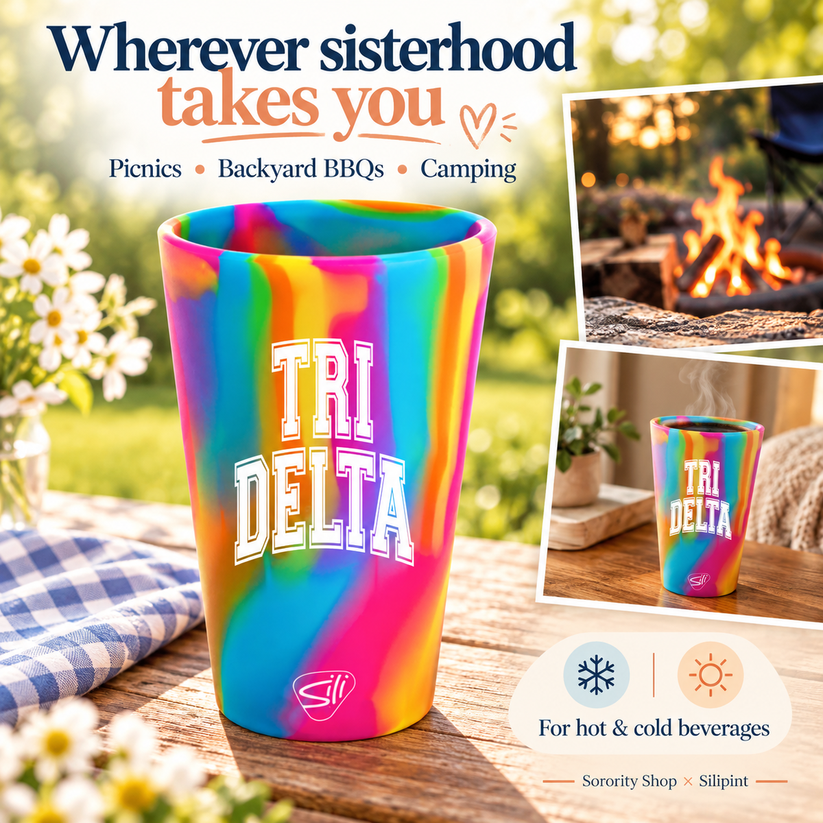 Sorority Shop x Silipint Delta Delta Delta 16oz Silicone Cup
