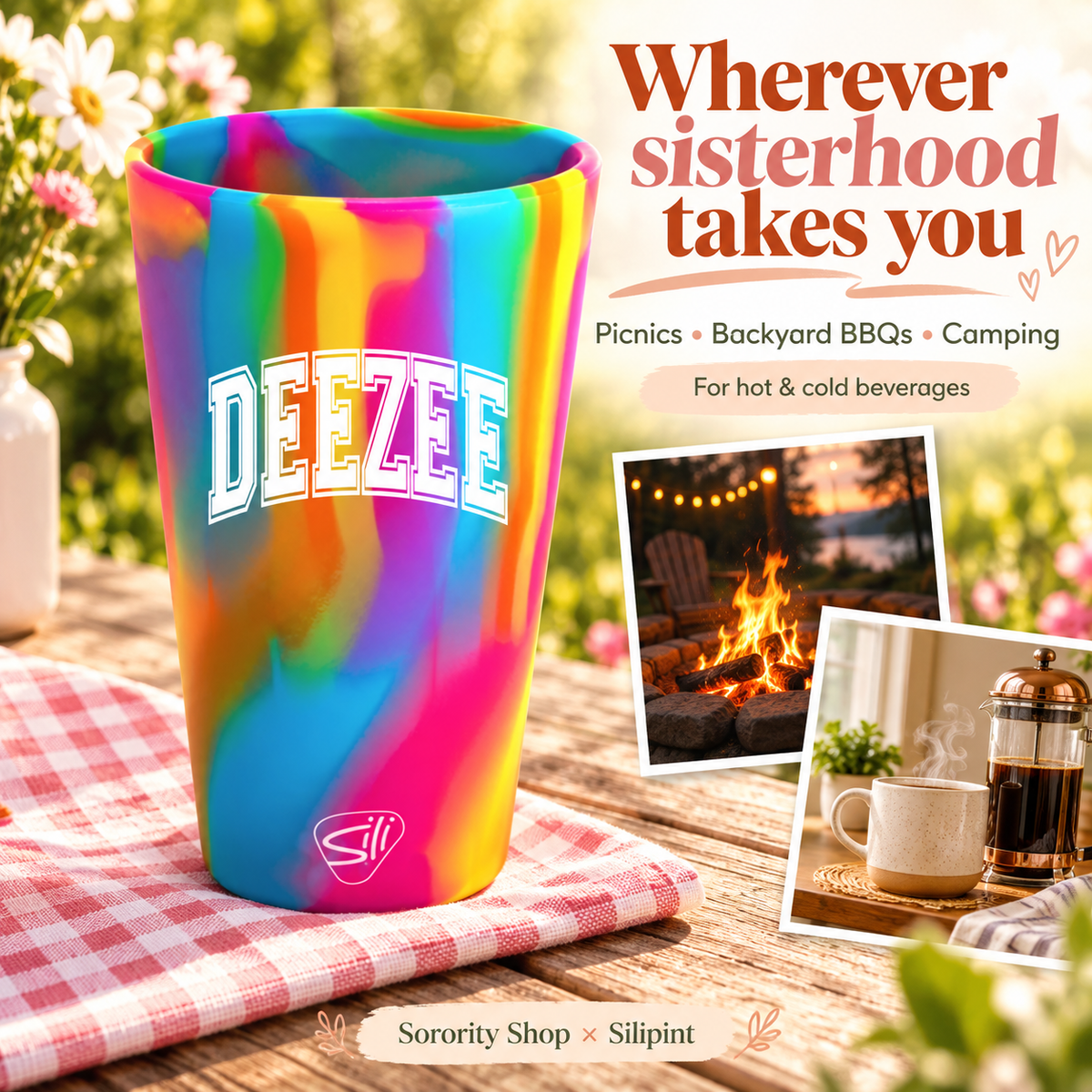 Sorority Shop x Silipint Delta Zeta 16oz Silicone Cup