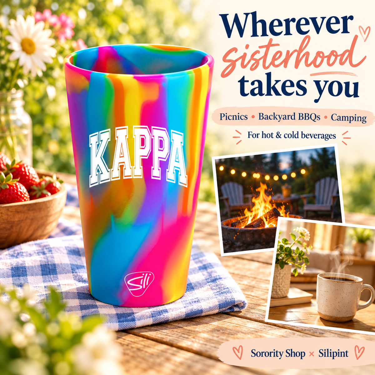 Sorority Shop x Silipint Kappa Kappa Gamma 16oz Silicone Cup