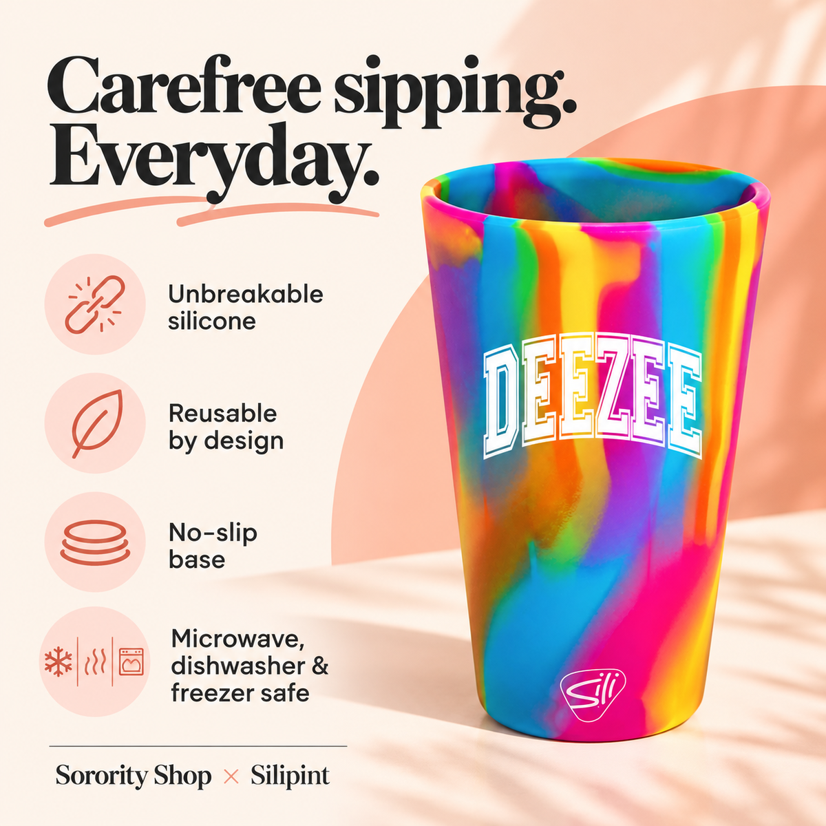 Sorority Shop x Silipint Delta Zeta 16oz Silicone Cup