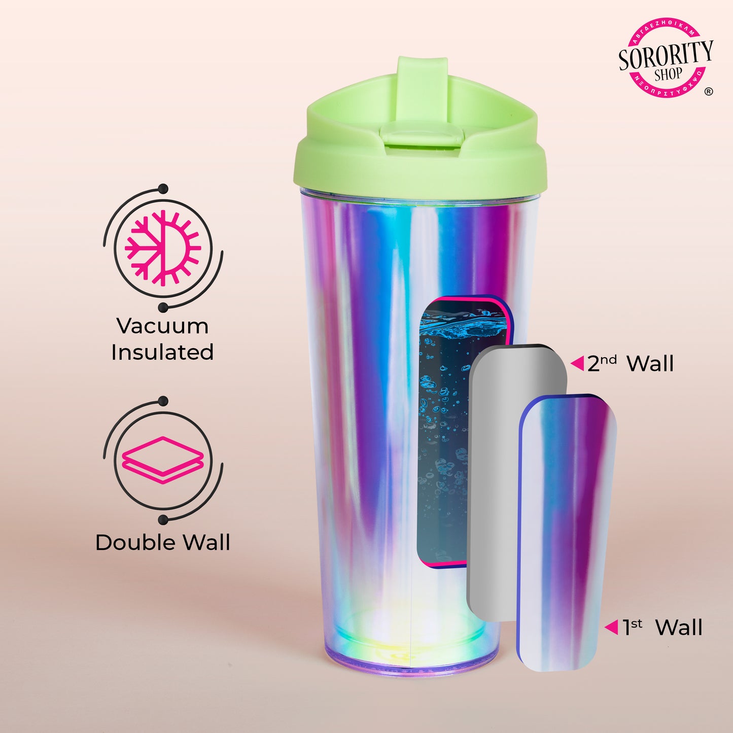 Delta Zeta Retro Style Sorority Tumbler