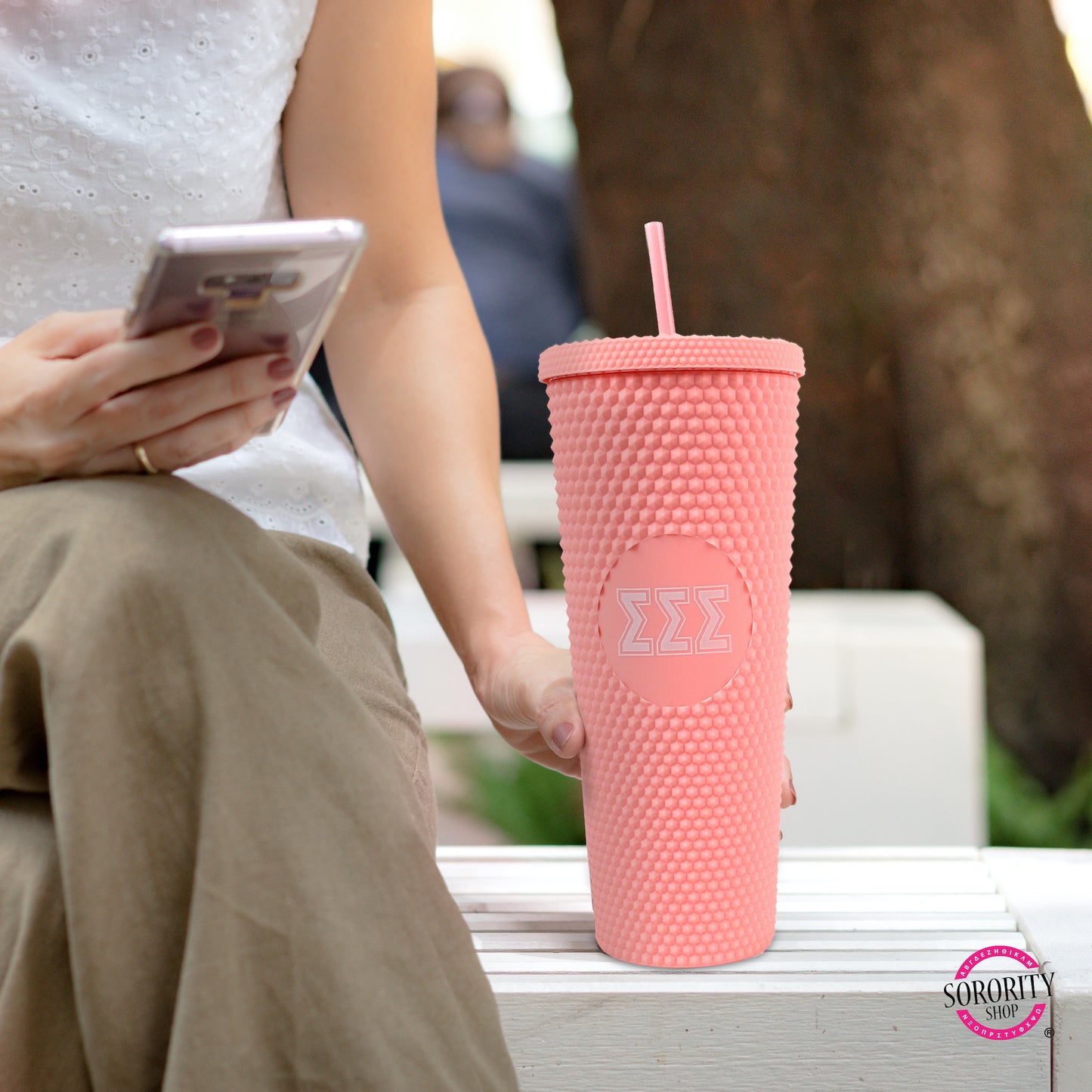 Alpha Phi Studded Tumbler