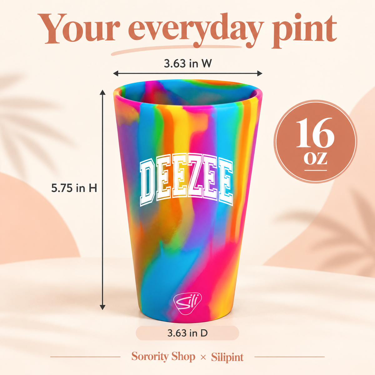 Sorority Shop x Silipint Delta Zeta 16oz Silicone Cup