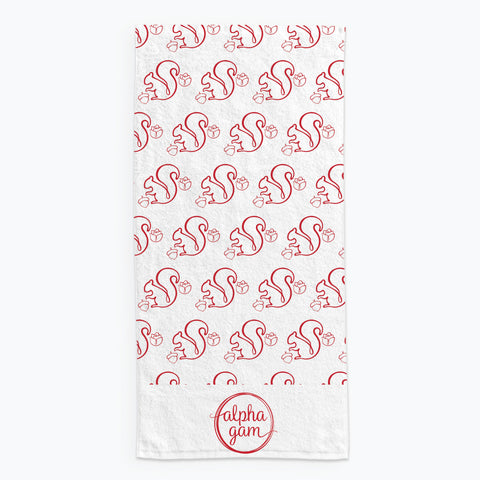 Alpha Gamma Delta Beach Towel- Lightweight Brand Design