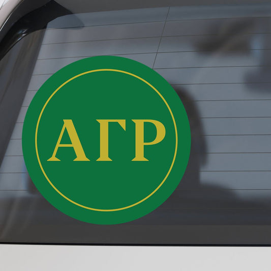 Alpha Gamma Rho Fraternity Car Decal Sticker- Full Color Circle Logo