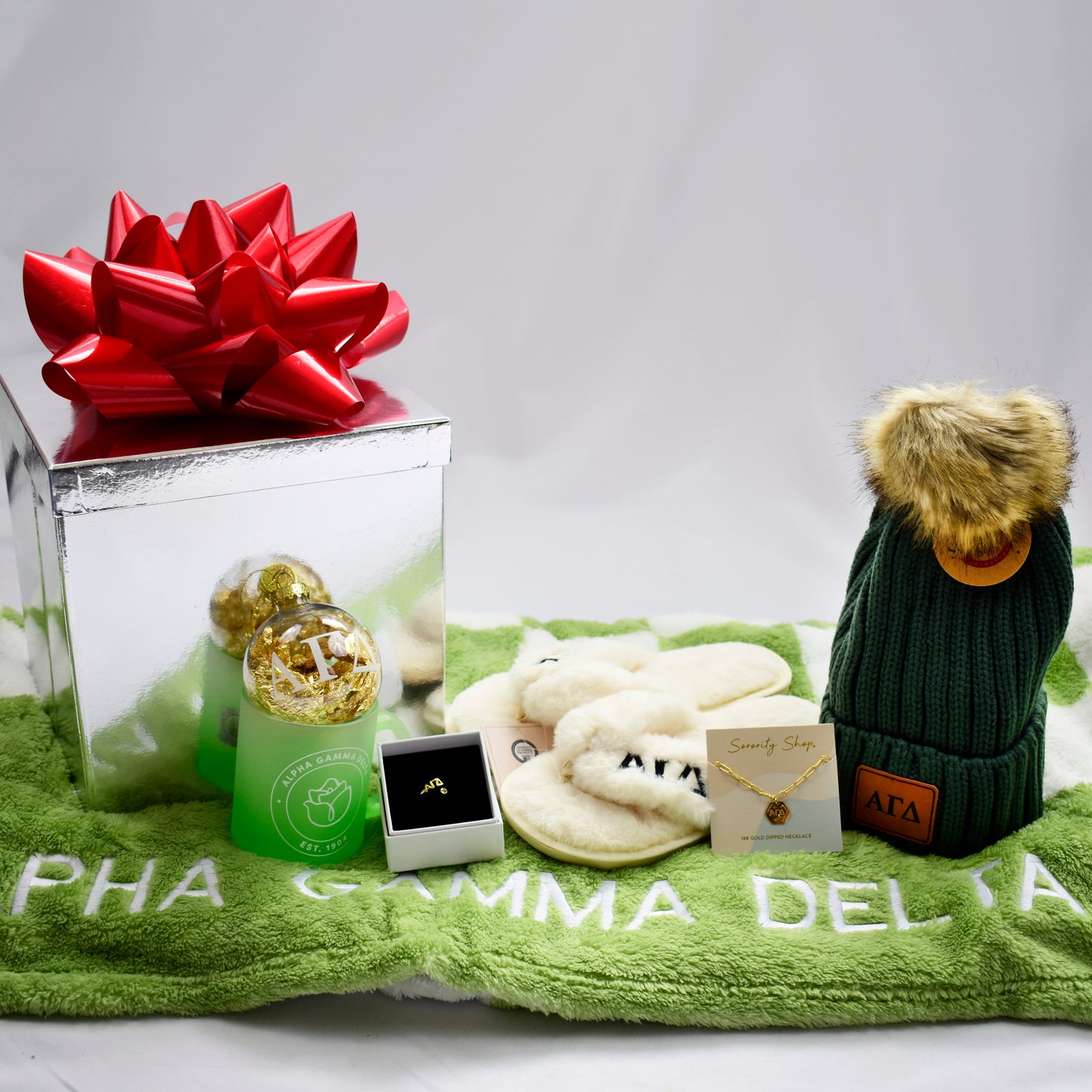 Sigma Delta Tau Ornament - Clear Plastic Ball Ornament with Gold Foil