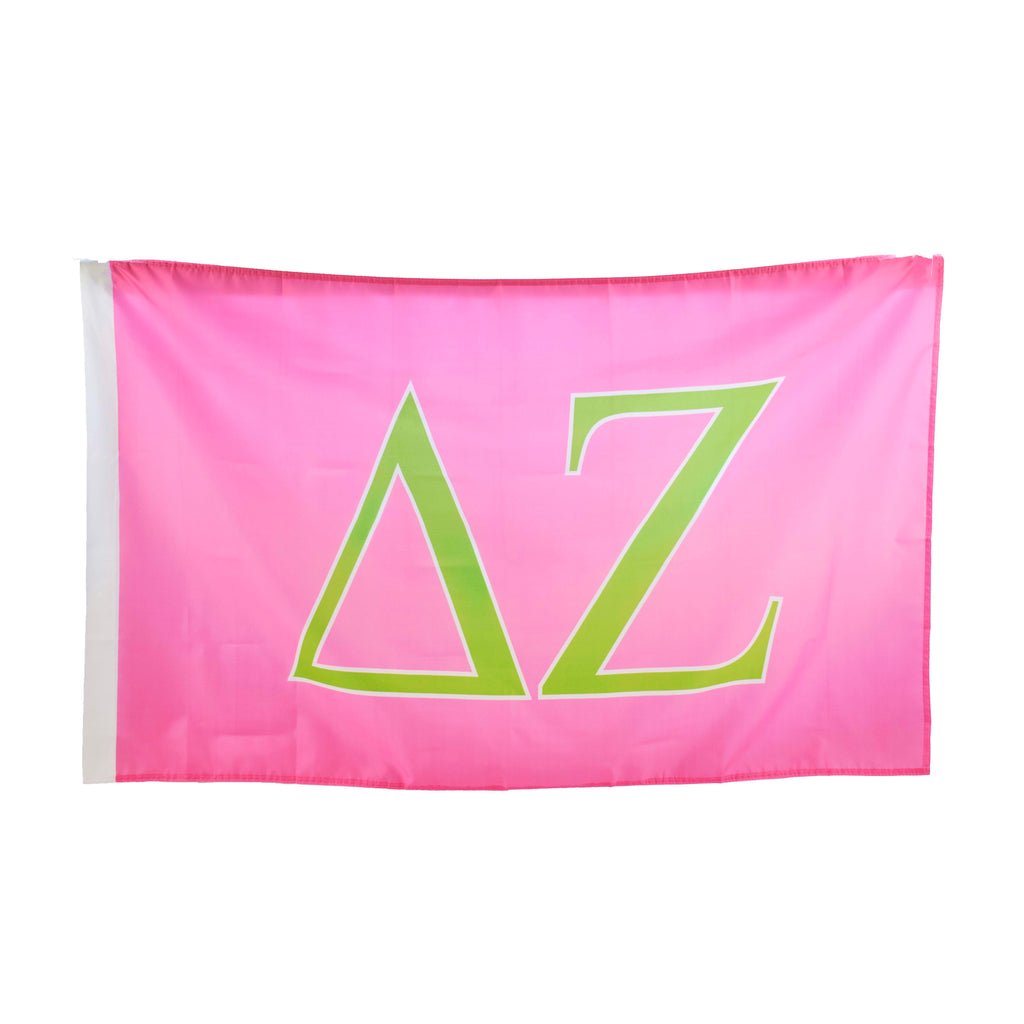 Delta Zeta Sorority Greek Letters Flag, Two-Color Design