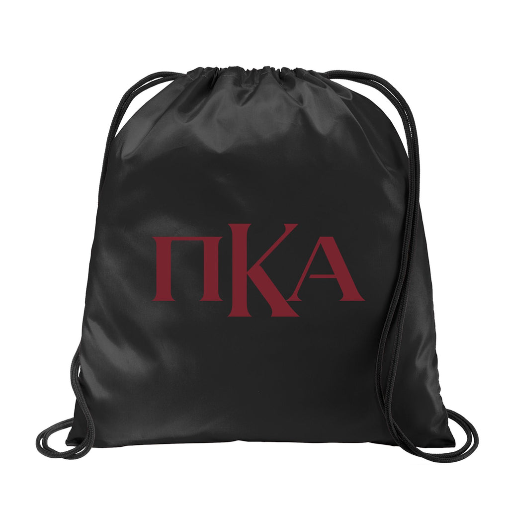 Pi Kappa Alpha Fraternity Drawstring Backpack, Black