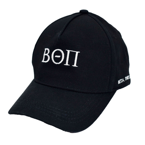 Beta Theta Pi Baseball Cap- Brushed Cotton 5-Panel Black Hat