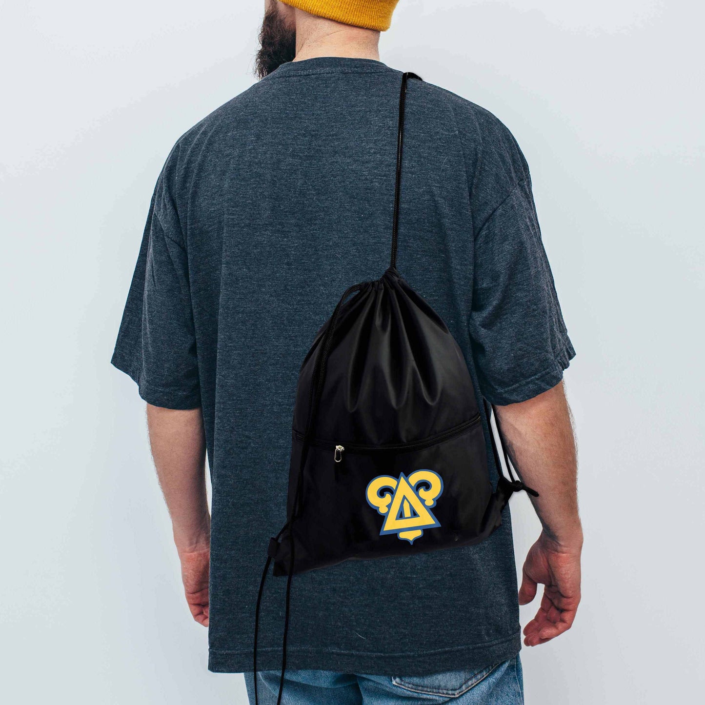 Pi Kappa Alpha Fraternity Drawstring Backpack, Black