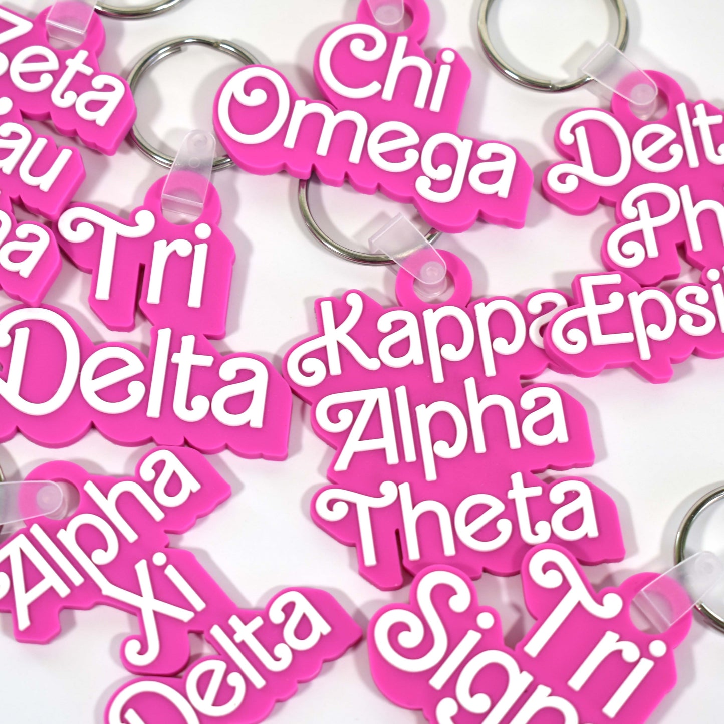 Gamma Phi Beta Keychain- Retro Dolly Sorority Name Design