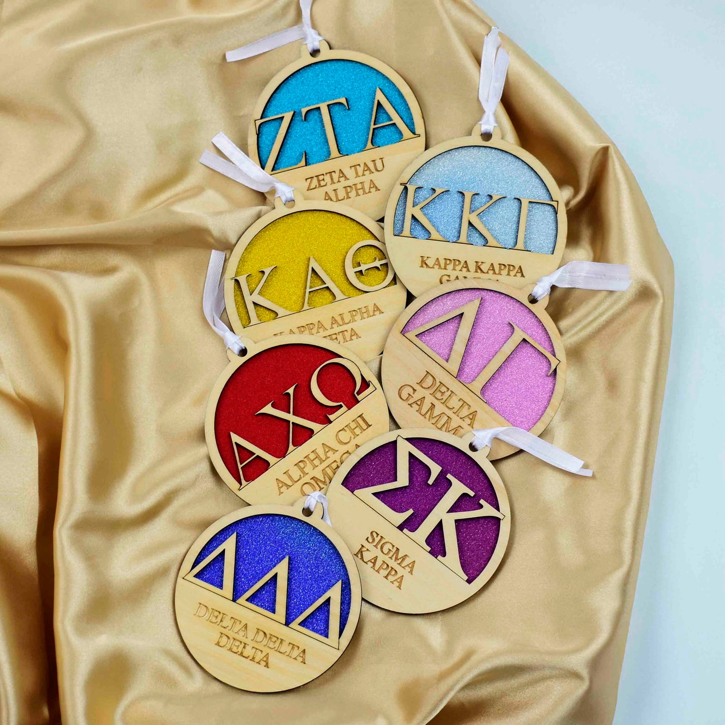 Sigma Kappa - Laser Carved Ornament - 3" Round