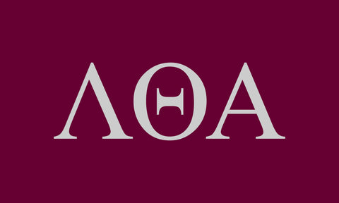 Lambda Theta Alpha Sorority Greek Letters Flag, Two-Color Design