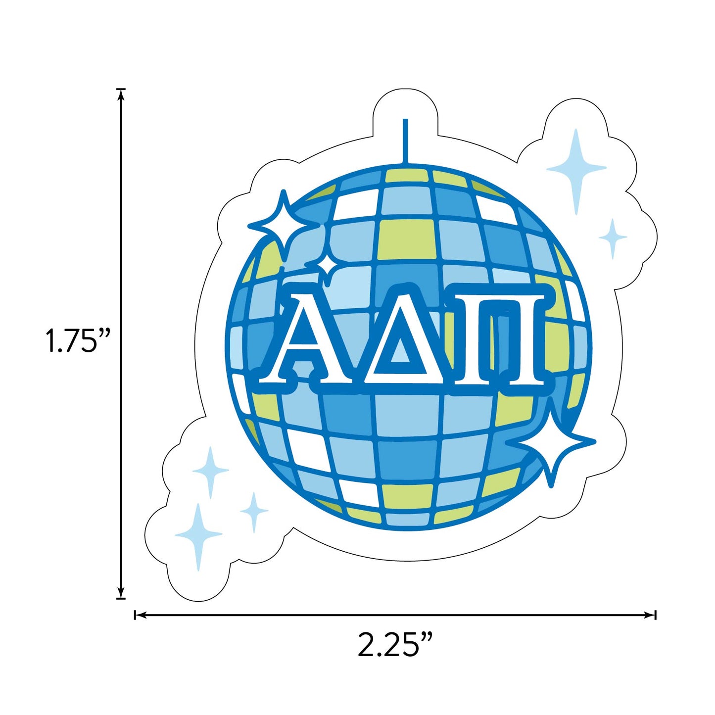 Alpha Delta Pi Sticker Sheet - Western Disco Design
