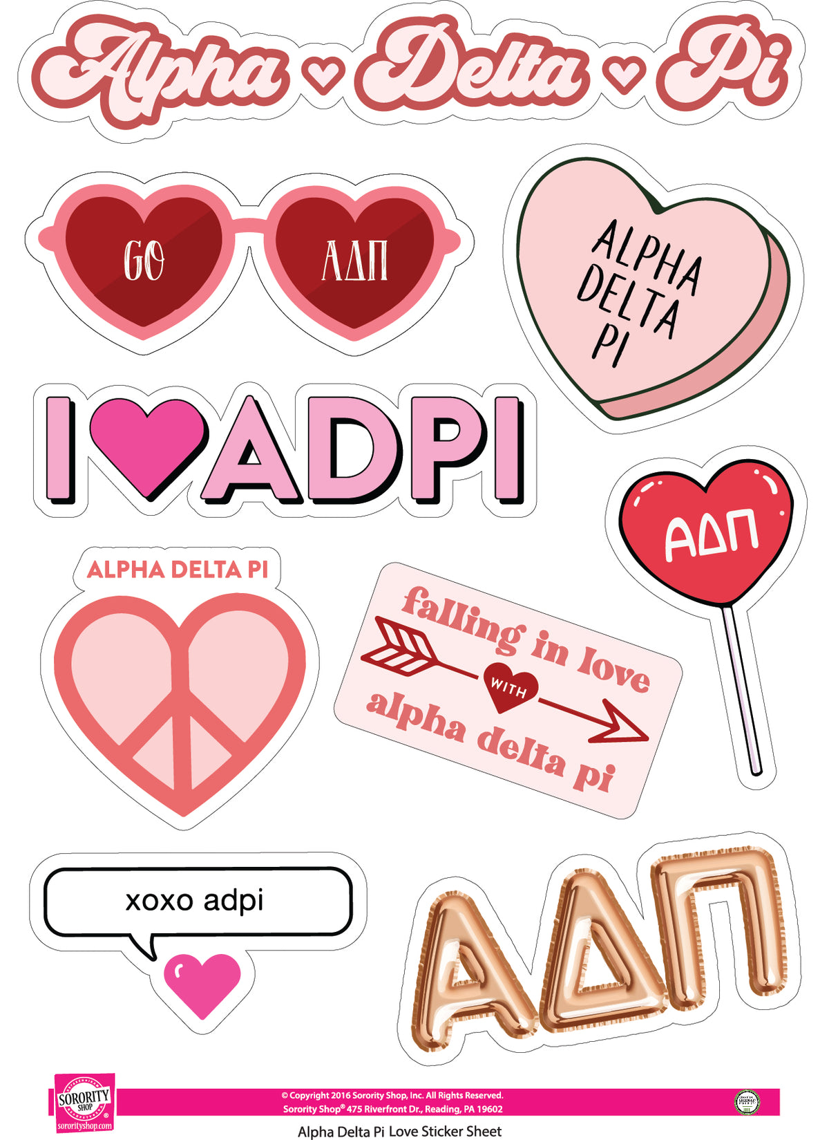 Sorority Shop - Sticker Sheet- Love Theme