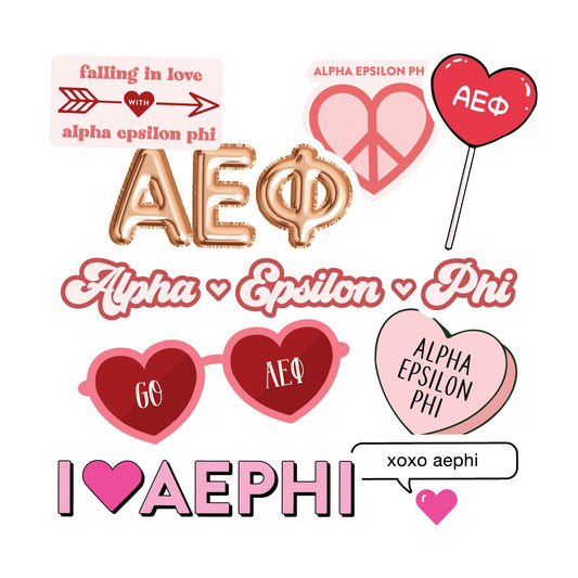 Alpha Epsilon Phi- Sticker Sheet- Love Theme