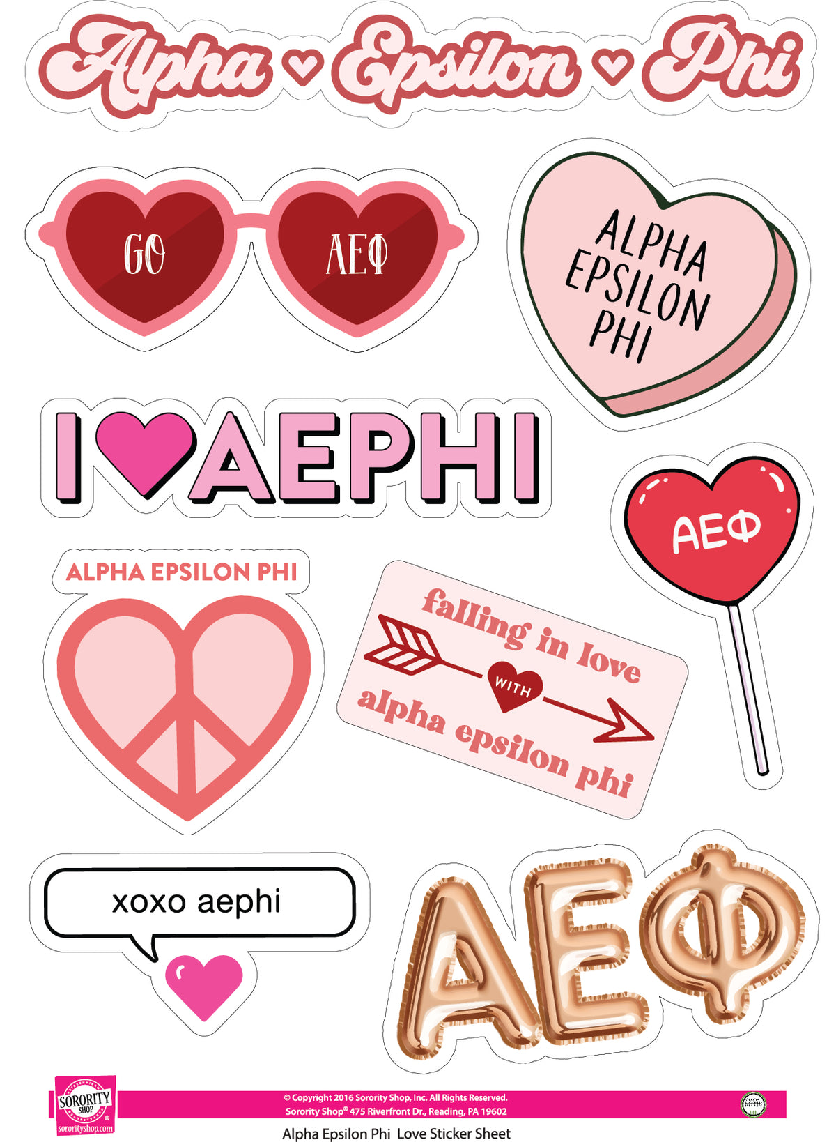 Sorority Shop - Sticker Sheet- Love Theme