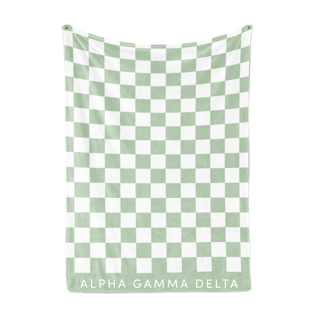 Alpha Gamma Delta Thick Blanket, Stylish Checkered Blanket 50in X 62in